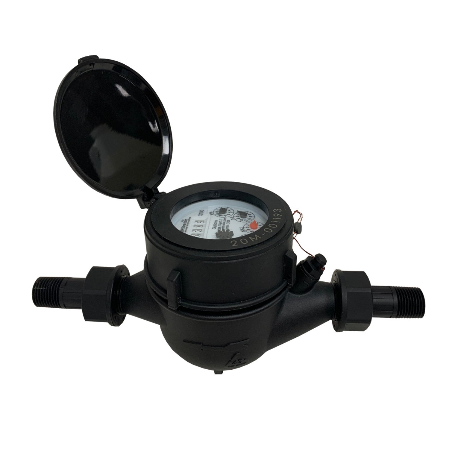 PRM 1/2 Inch Multi-Jet Nylon Totalizing Water Meter, Silicone Seals