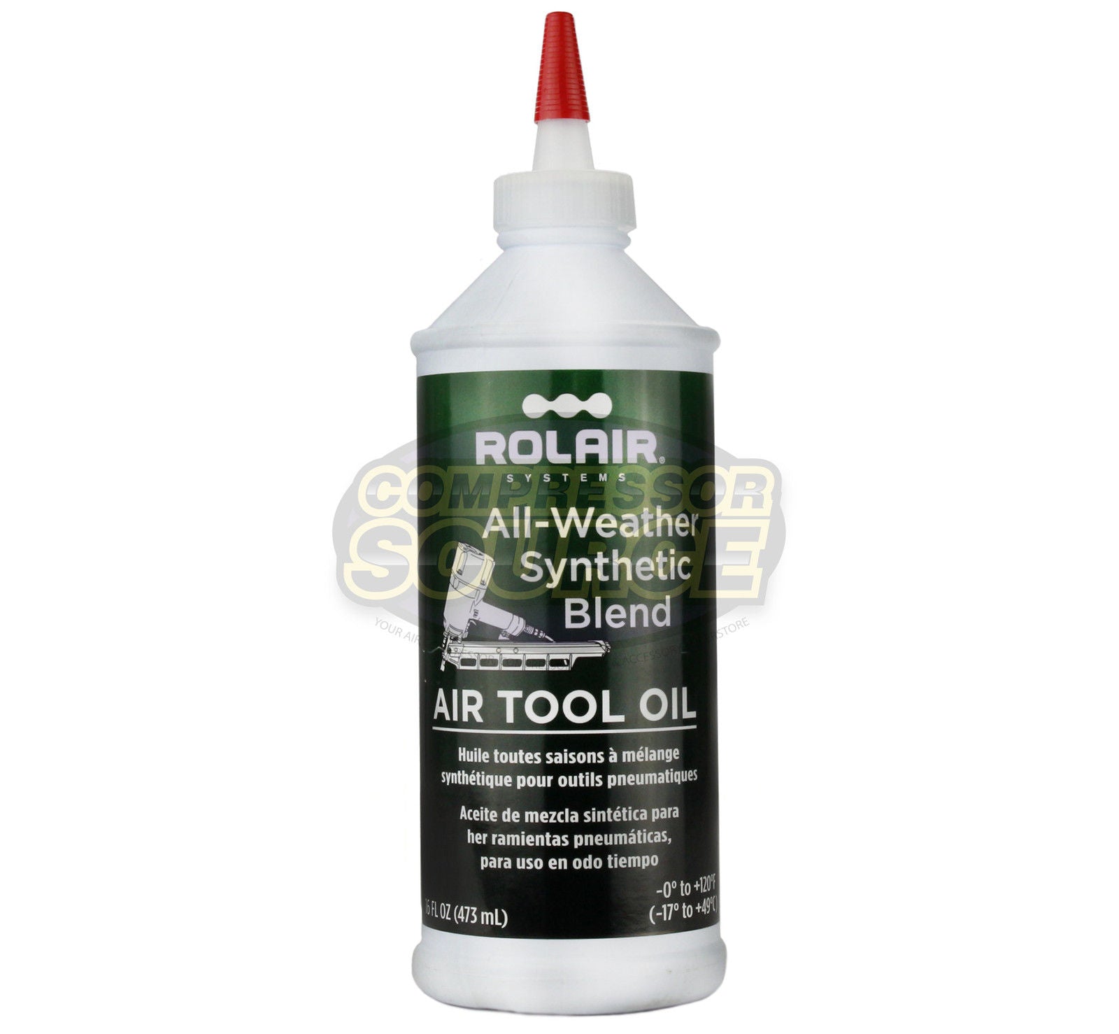 Rolair Pneumatic Air Tool Oil Lubricant 16oz. with Easy Pour Spout OILTOOL16
