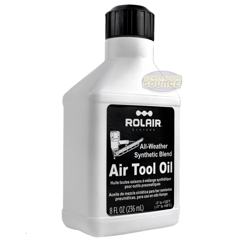 Rolair Pneumatic Air Tool Oil Lubricant 8 Oz. Easy Pour Spout