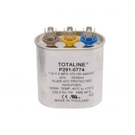 Carrier P291-0774 Oval Capacitor 7.5/7.5 MFD 440V