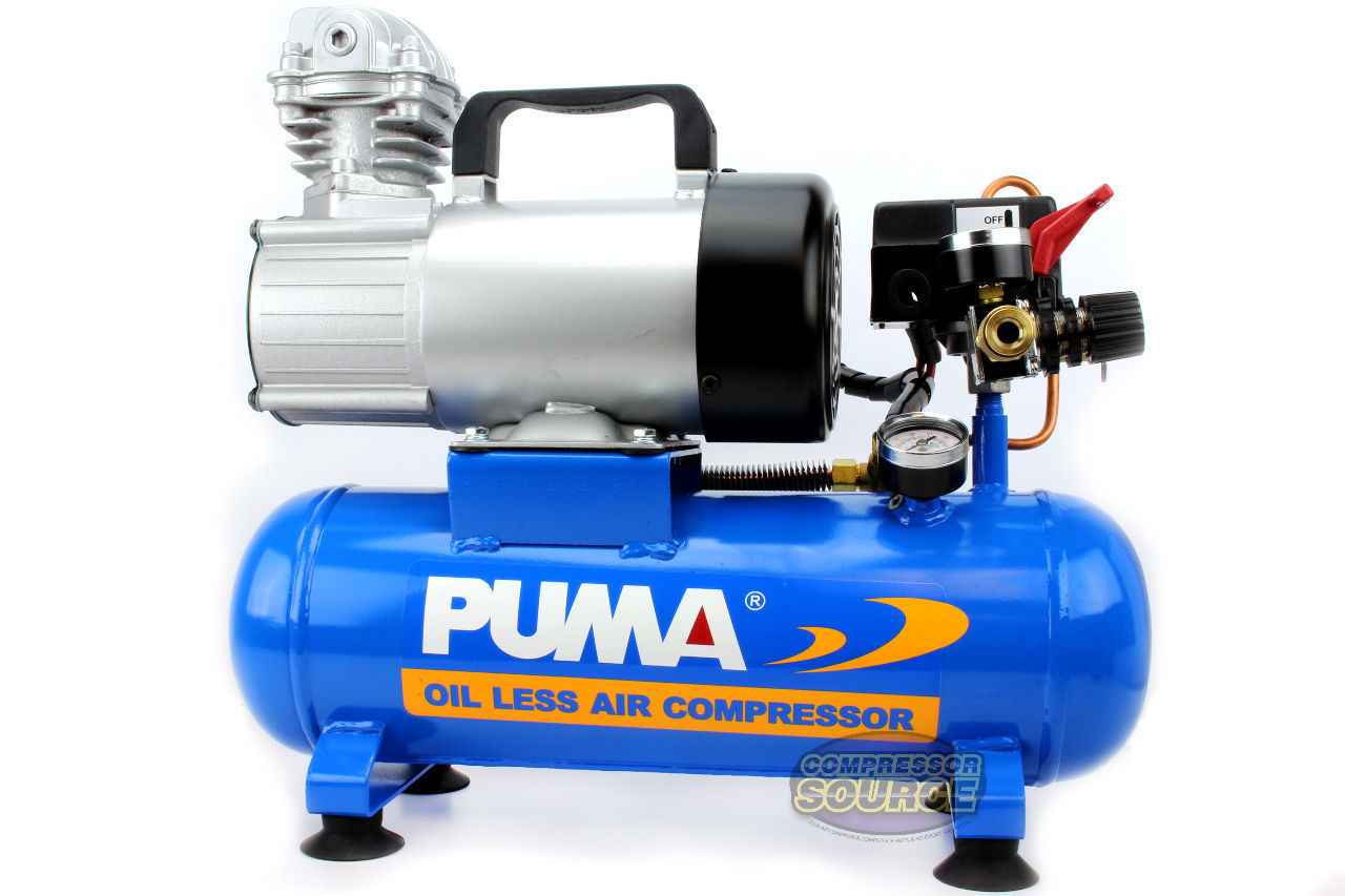 1 HP 1.5 Gallon CFM @ 90 PSI Portable Air Compressor 12V Oilless Puma PD1006