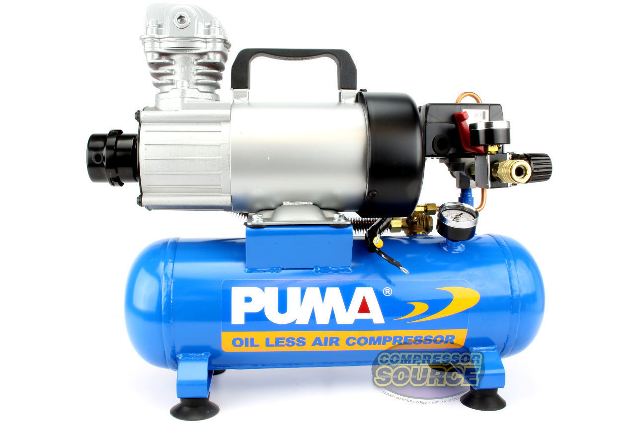 1 HP 1.5 GallonCFM @ 90 PSI Portable Air Compressor 12V Oilless Puma PD1006F
