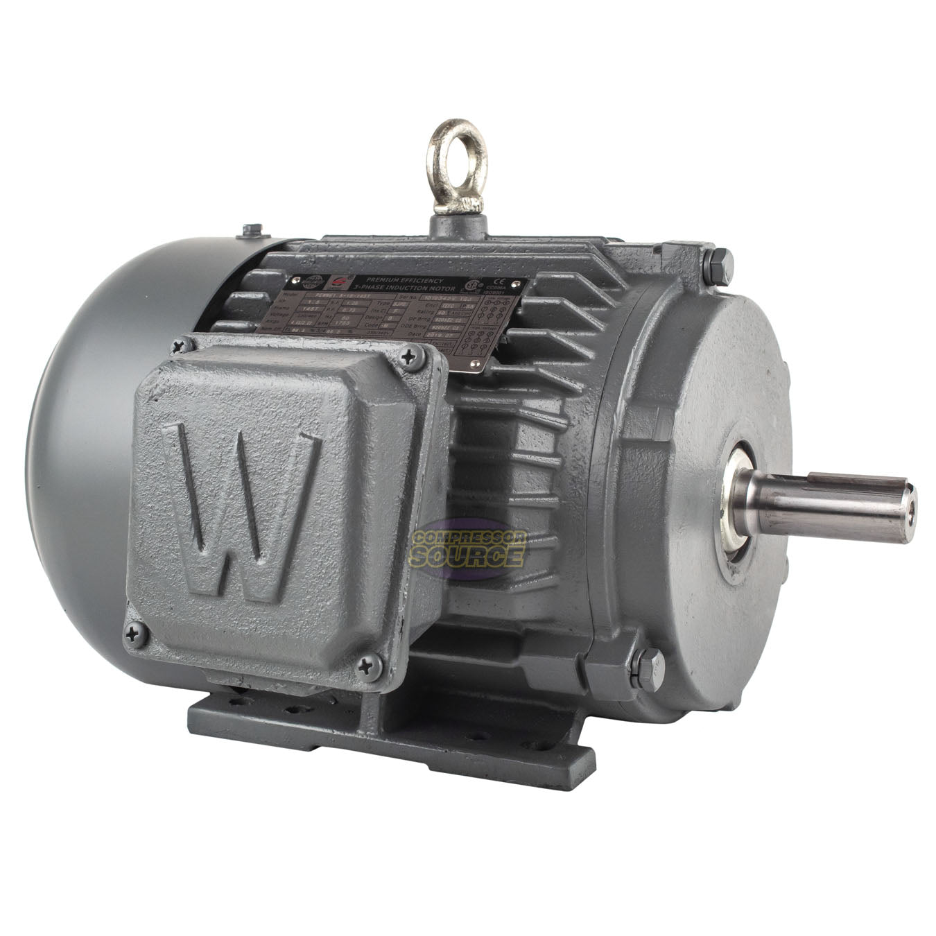 1.5 HP 3 Phase Electric Motor 1755 RPM 145T Frame 230-460V TEFC PEWWE1.5-18-145T