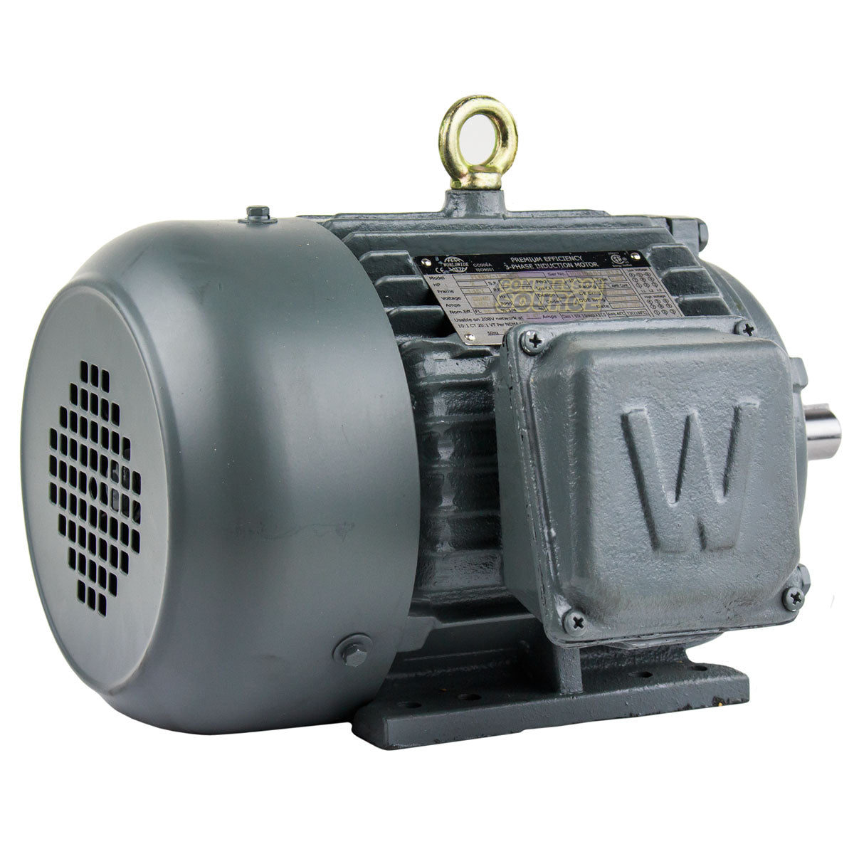 2 HP 3 Phase Electric Motor 1755 RPM 145T Frame 230-460V TEFC PEWWE2-18-145T
