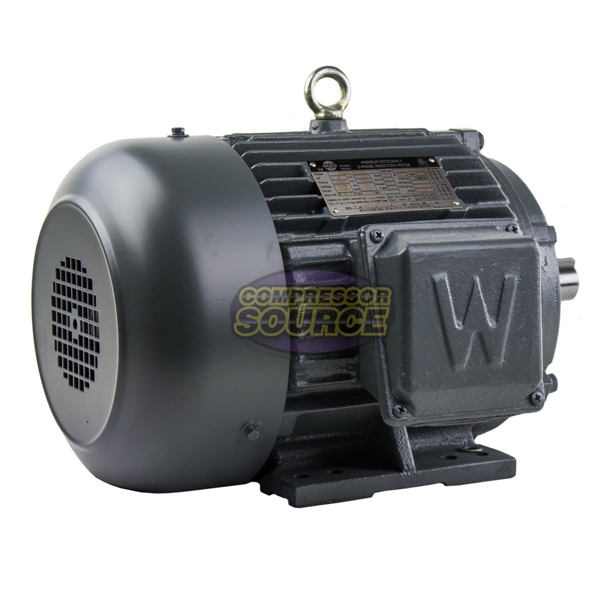 5 HP 3 Phase Electric Motor 1755 RPM 184T Frame 230-460V TEFC PEWWE5-18-184T