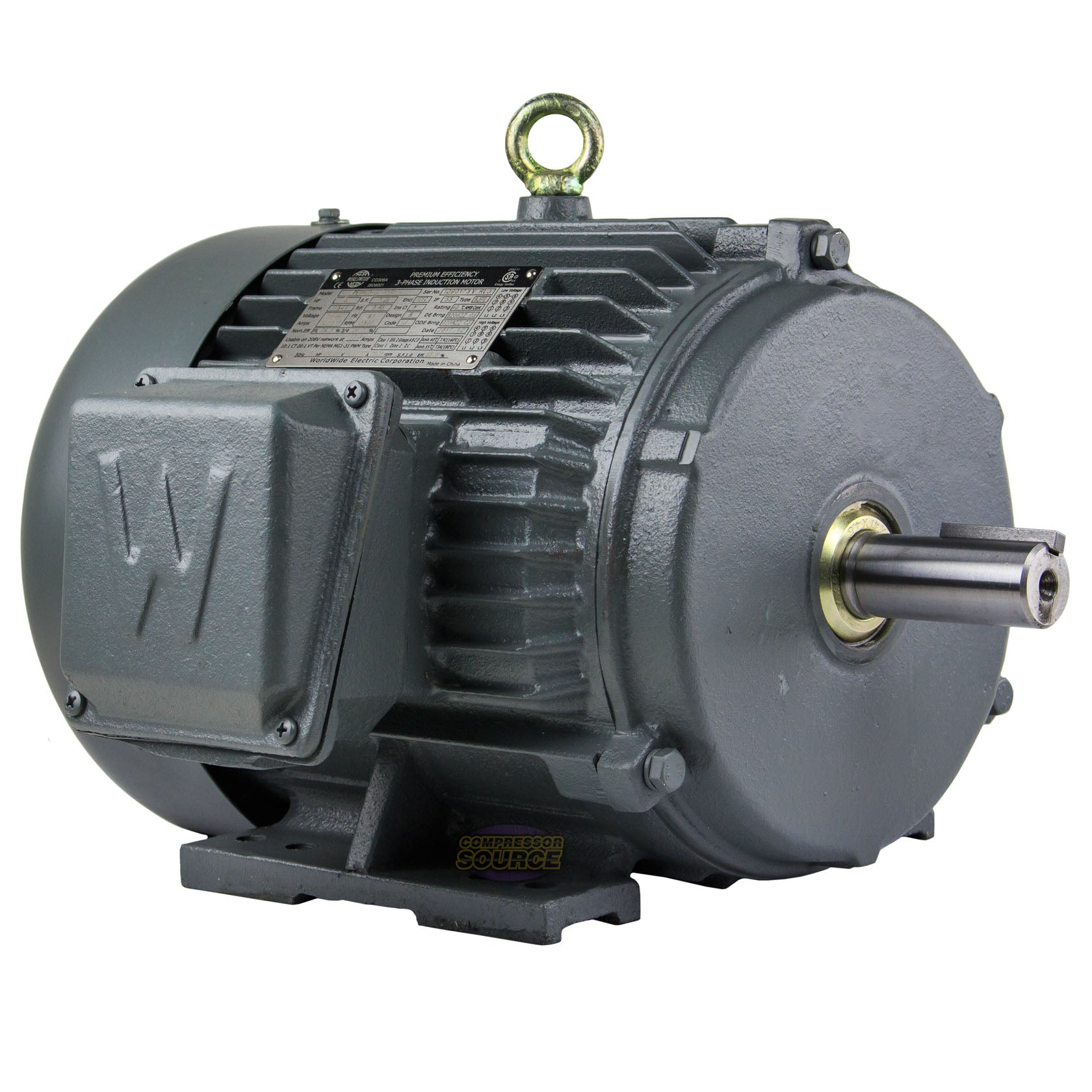 5 HP 3 Phase Electric Motor 3505 RPM 184T Frame 230-460V TEFC PEWWE5-36-184T