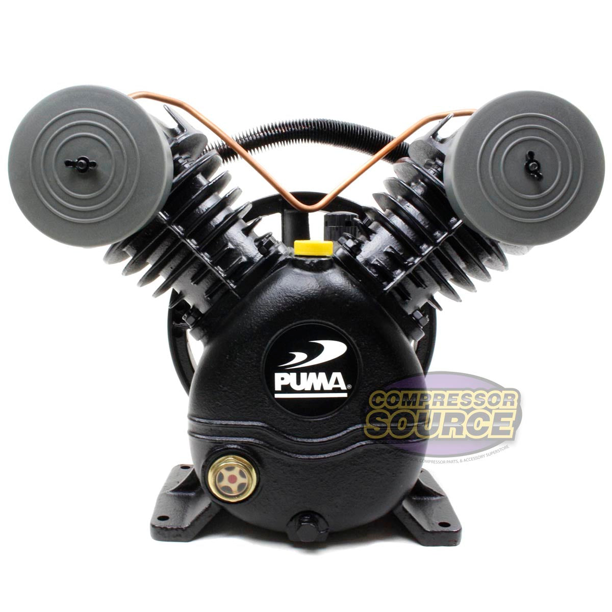 2 - 3 HP 1 Stage 15 SCFM 2-Cylinder Air Compressor Pump Head Unloaders Included Puma PUK60