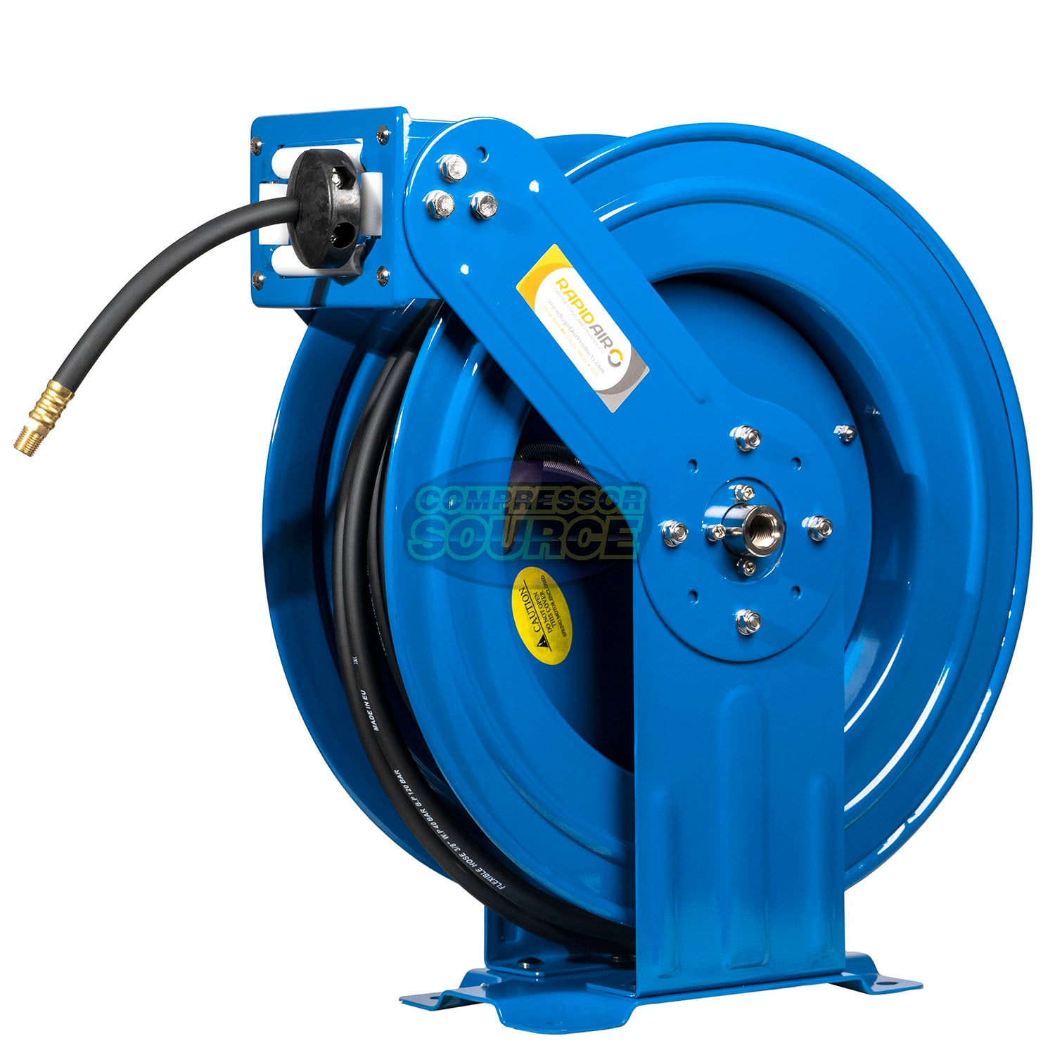 Rapidair 3/8" x 75' Dual Arm Steel Hose Reel 1/2" Inlet 1/4" Outlet R-03075