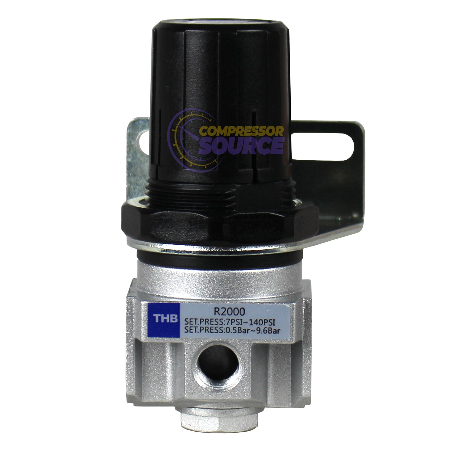 THB 1/4" Air Compressor Pressure Regulator with Wall Mounting Bracket R202N