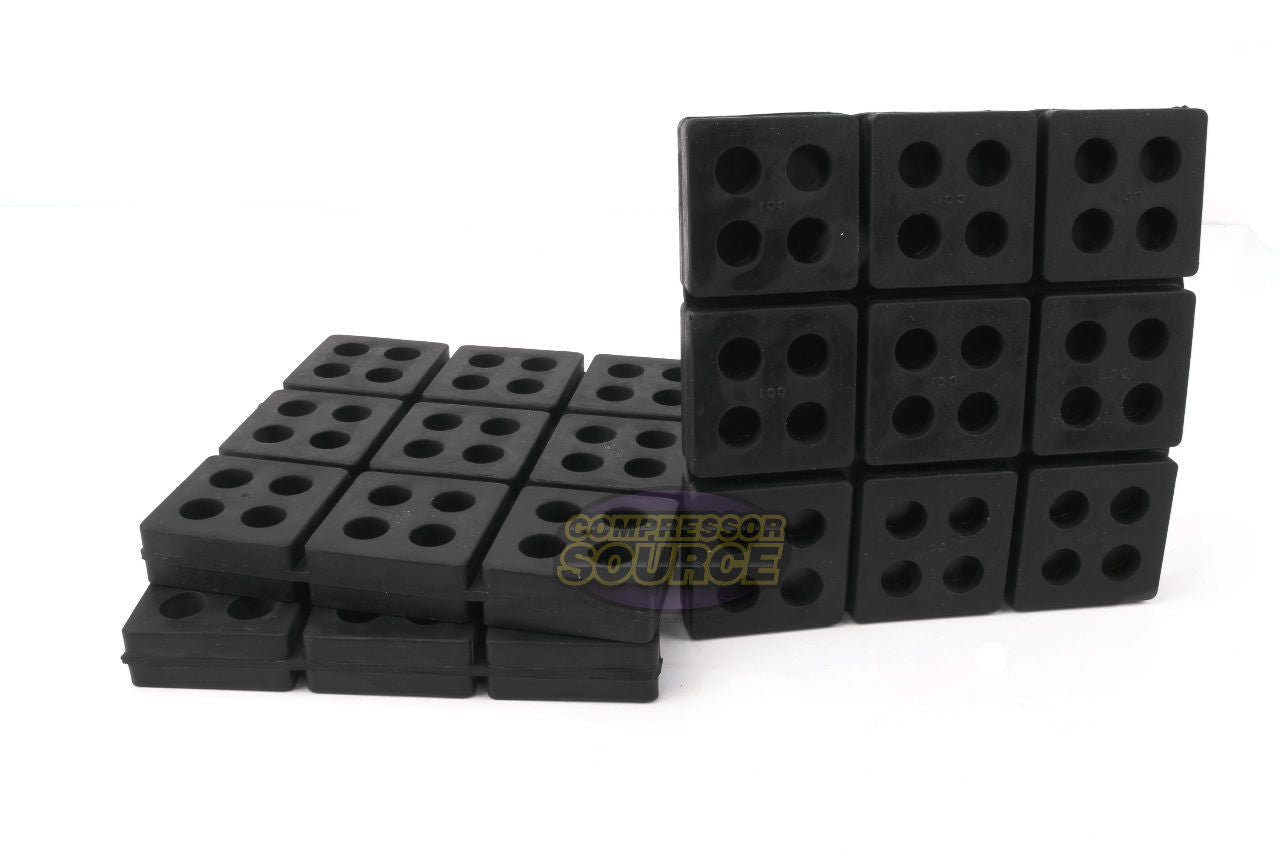 6" x 6" x 3/4" Anti-Vibration Isolation Pads – Solid Rubber – 3 Pack – R66