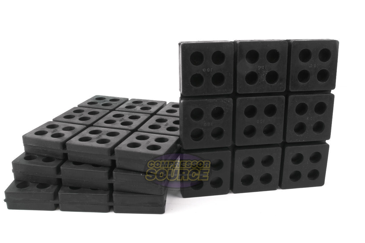 6" x 6" x 3/4" Anti-Vibration Isolation Pads – Solid Rubber – 4 Pack – R66