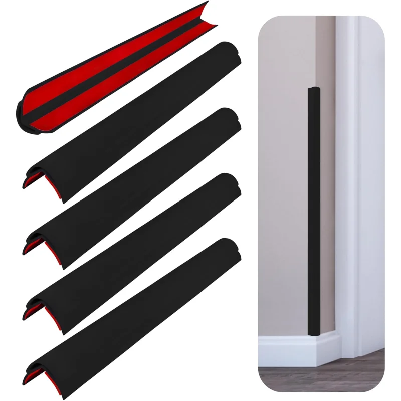 Rubber Bond 48-Inch Heavy Duty Corner Guard Edge Protector for Walls Black