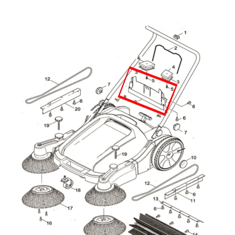 Rubber Middle Flap (P042) Spare Part for TOS38 Commercial 38″ Push Sweeper