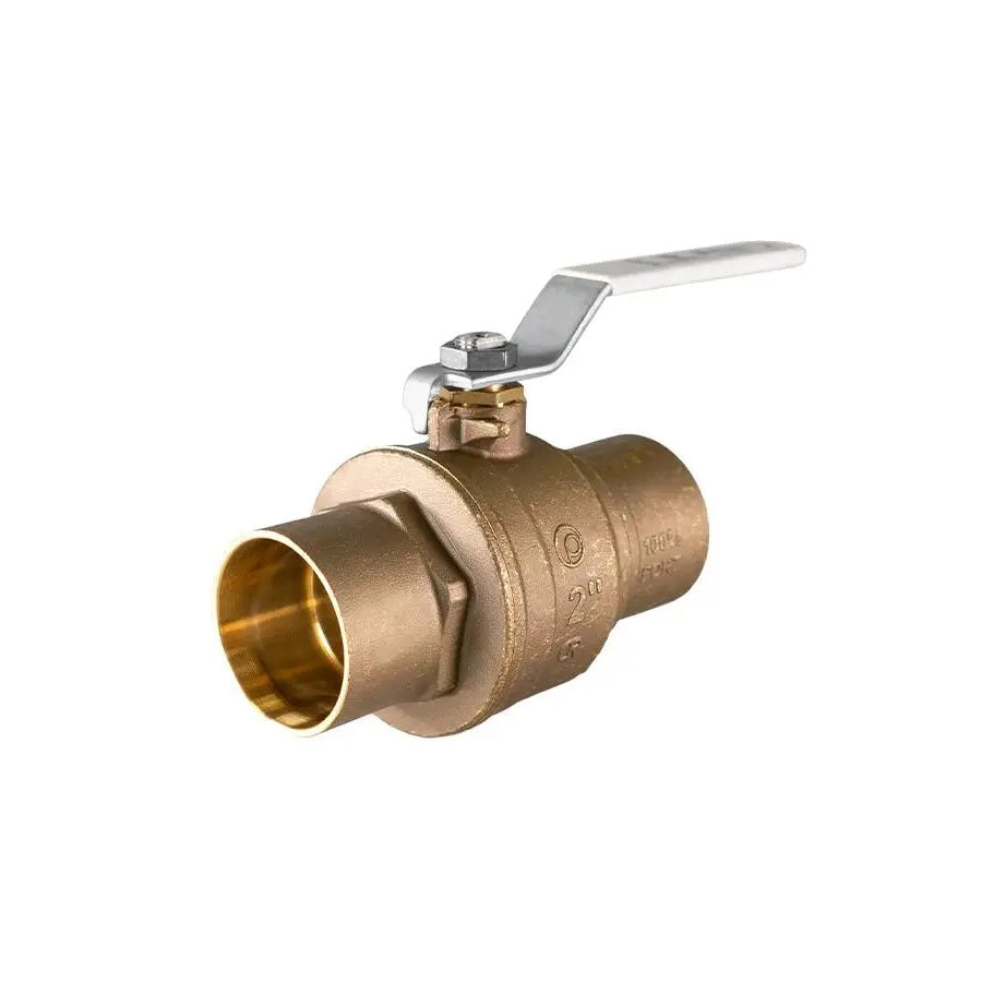 Jomar 100-413SSG 3 Pack - 1/2 Inch Solder Connection Lead Free Brass Ball Valves with Stainless Steel Trim