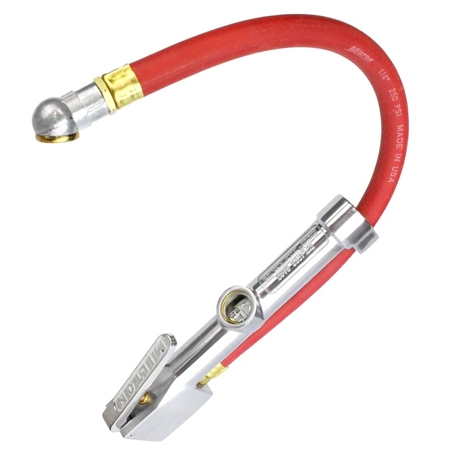 Milton S-505 Tire Inflator Gauge with Ball Foot Chuck 10 - 160 PSI