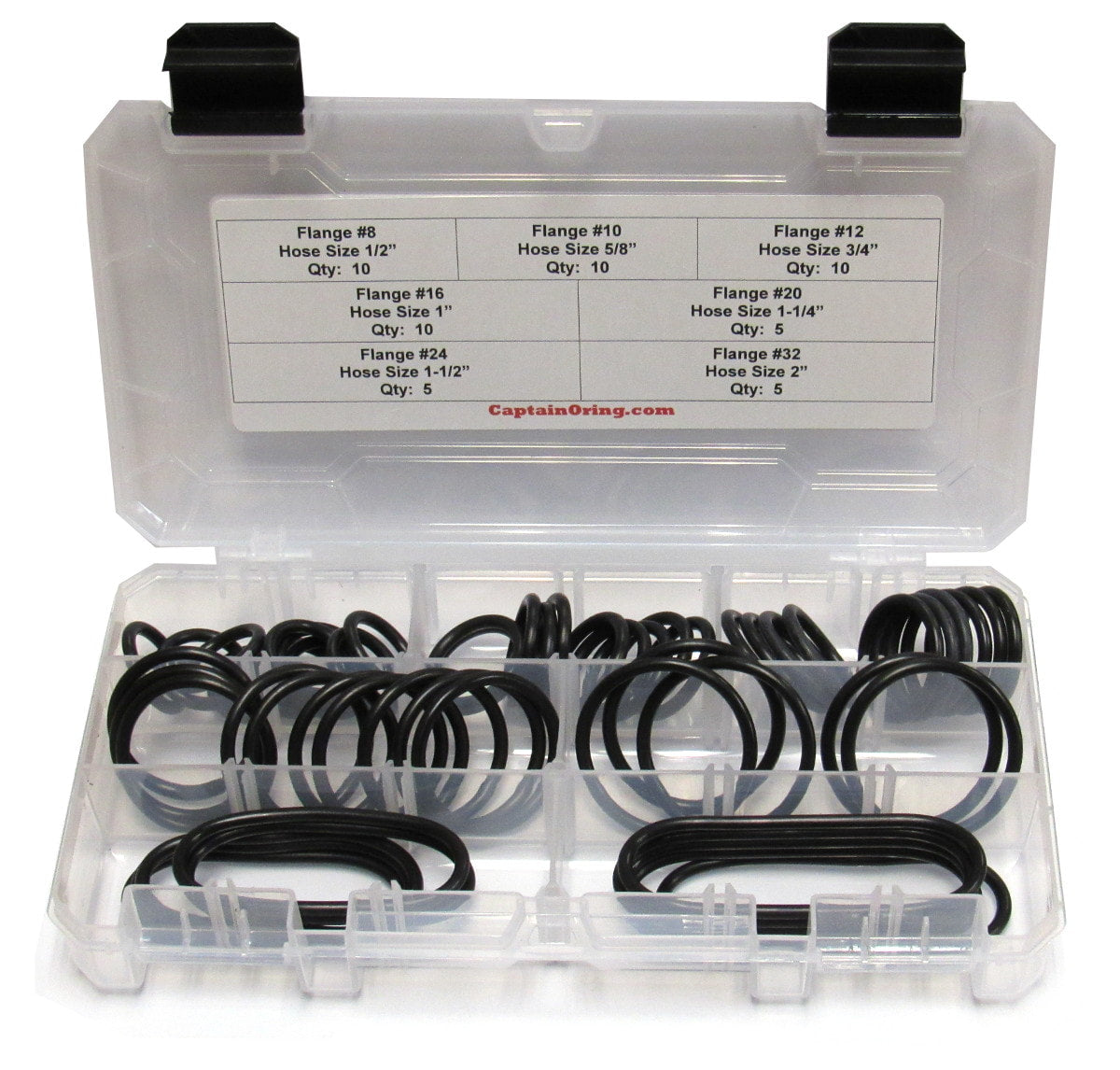55pc Flange Seal (SAE Code 61/62) Hydraulic O-Ring Seal Kit (Buna 90 / BN90)