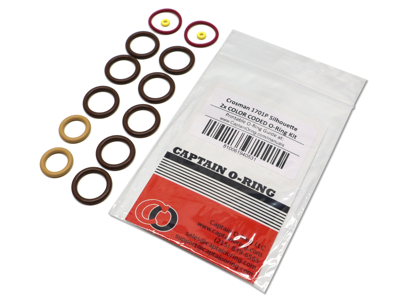 Crosman 1720T PCP Pistol - 2x COLOR CODED O-Ring Kit