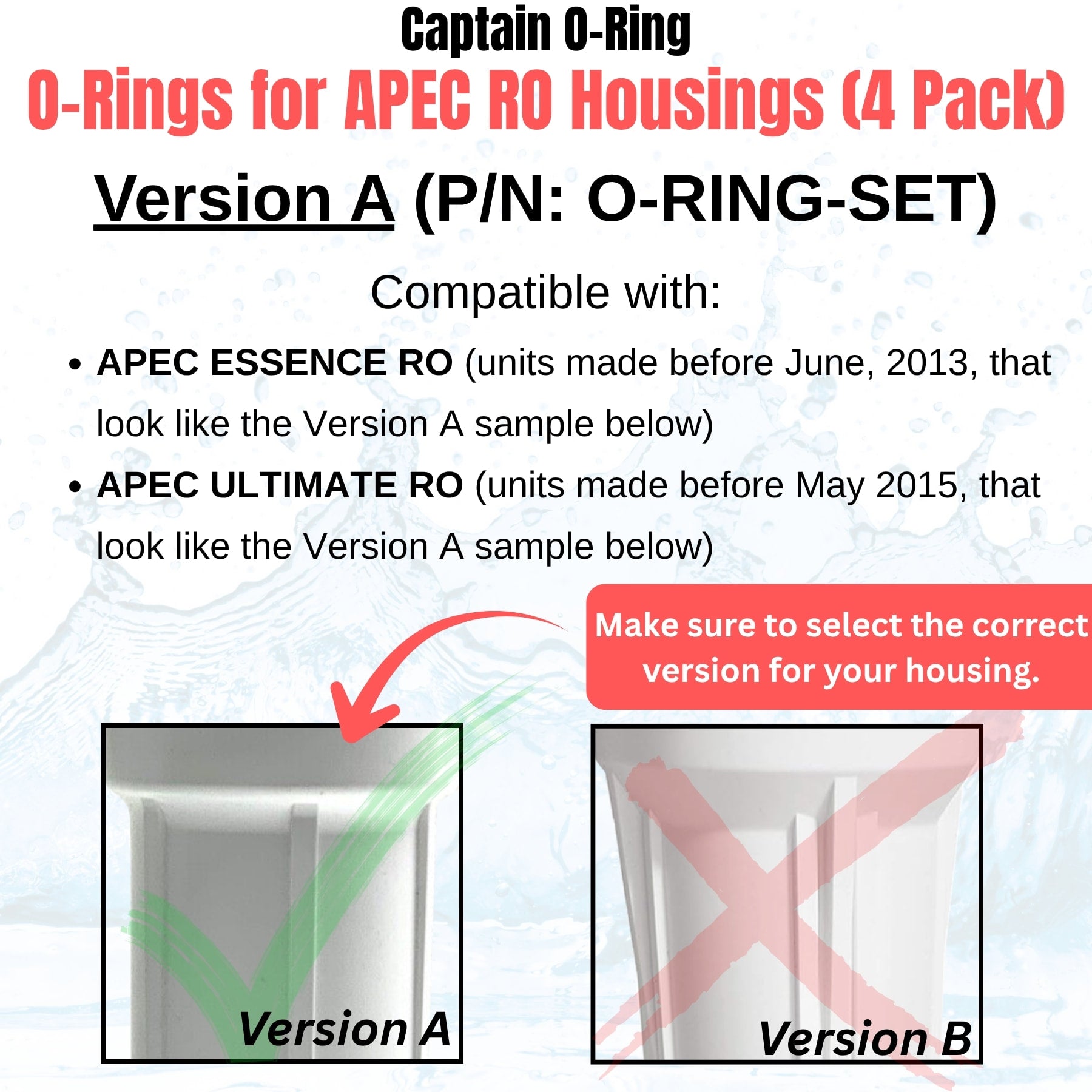 3.5” O-Rings for APEC Essence, Ultimate Reverse Osmosis RO Water Filter Housings (4 Pack)