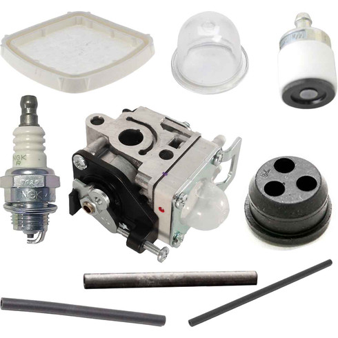 SHI EB252 COMPLETE CARBURETOR AIR-OIL-FUEL FILTERS SPARK PLUG FUEL LINES PRIMER BULB KIT