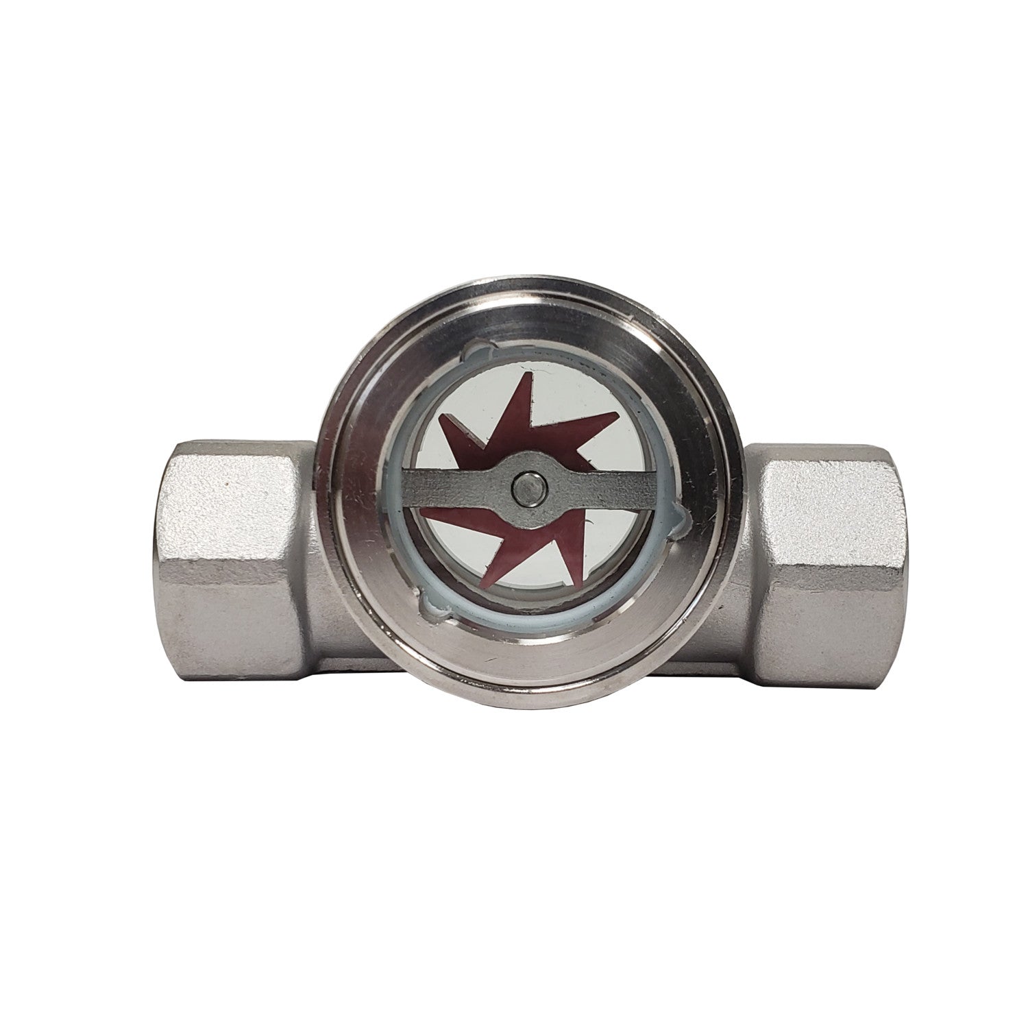 PRM Sight Flow Indicator, 1-1/4 Inch, 316 Stainless Steel, PTFE Seal and Impeller