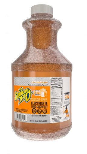 Sqwincher Zero Liquid Concentrate, 64 oz Bottle, Orange (6/Case)
