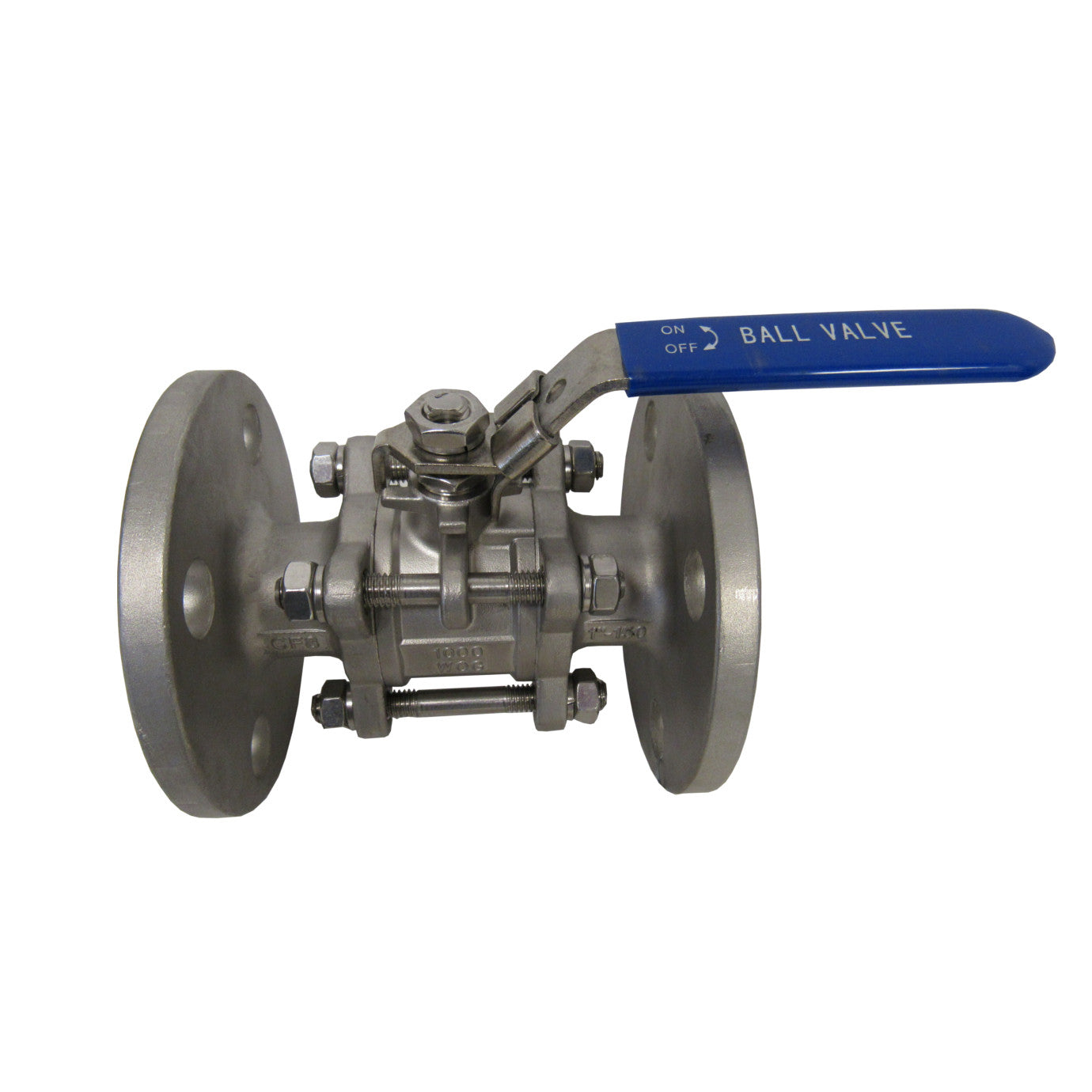 1 Inch Flanged Stainless Steel Full Port 3 Piece Ball Valve, 150# Flange