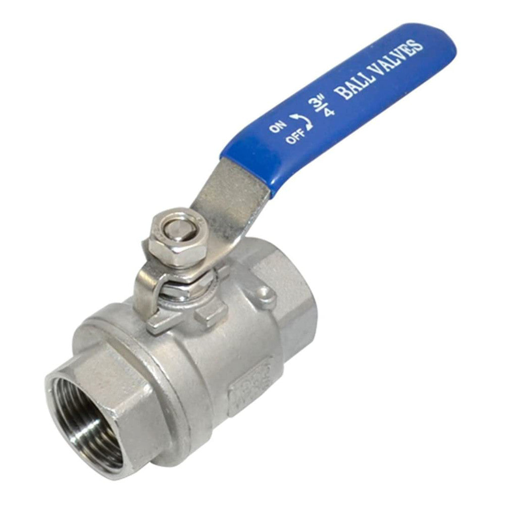 TANA 3/4 Inch Full Port Ball Valve Stainless Steel 304 Heavy Duty for Water, Oil, and Gas with Blue Vinyl Handle (3/4" NPT)