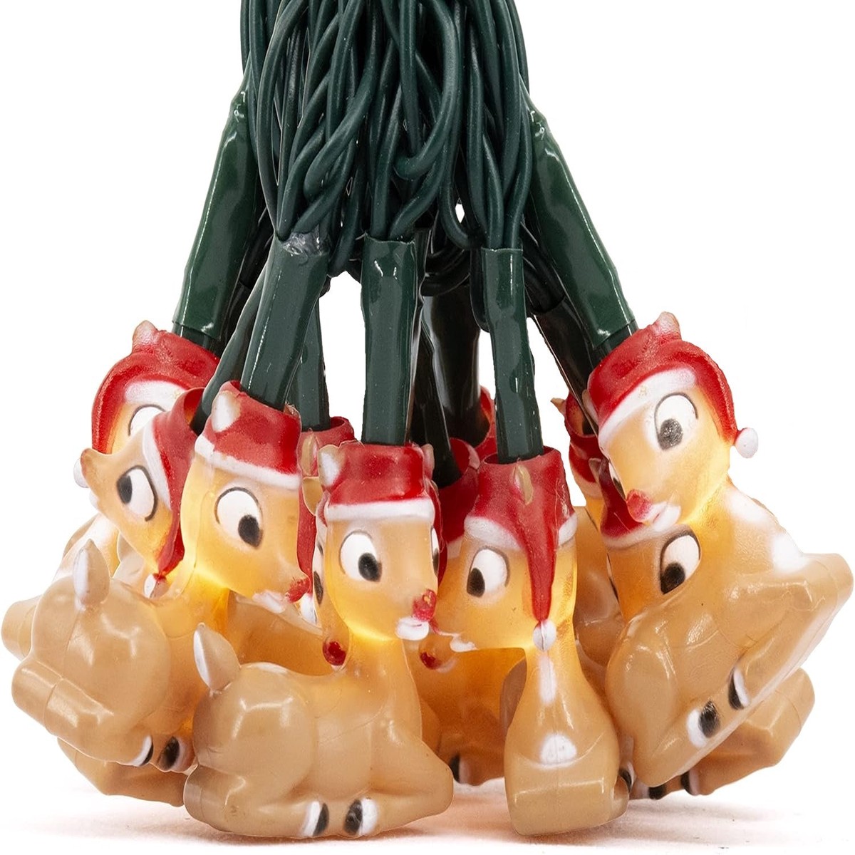 String of 10 Battery-Operated LED Rudolph Lights