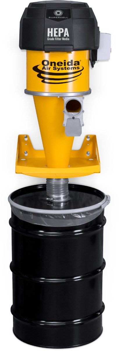 Supercell High-Pressure 55 Gal. Wall-Mounted HEPA-GFM Cyclone Dust Collector