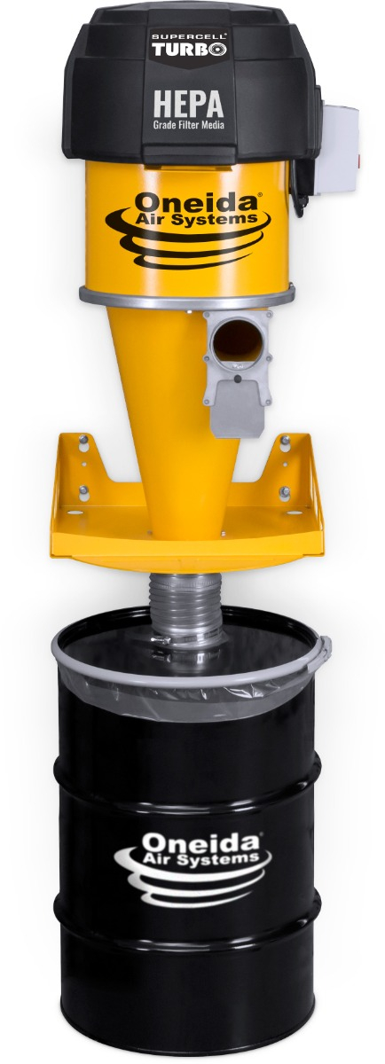 Supercell Turbo High-Pressure 30 Gal. Wall-Mounted HEPA-GFM Cyclone Dust Collector