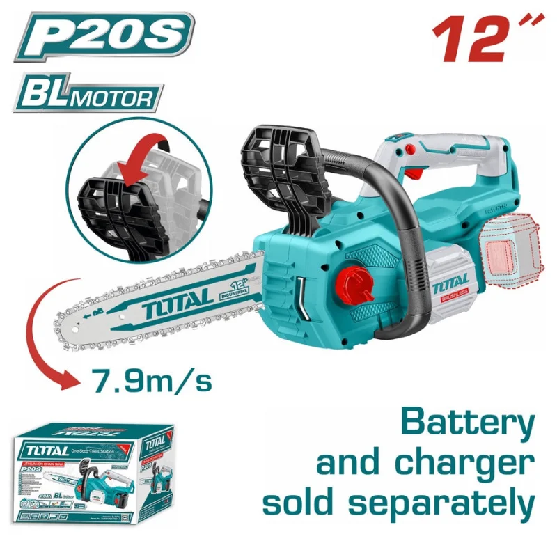 Total 12″ Chainsaw 20V Battery Powered 20V TGSLI20128