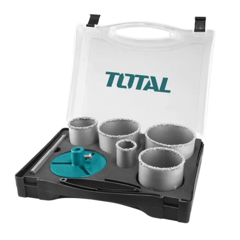 Total 7 Piece Carbide Gritted Hole Saw Set TACSH2071