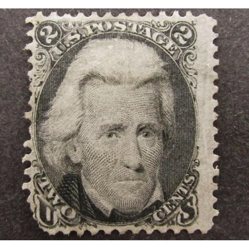 US Scott Stamp # 73 Andrew Jackson 2 Cents 1863 Black Mint Original Gum Hinged Catalog Value 375