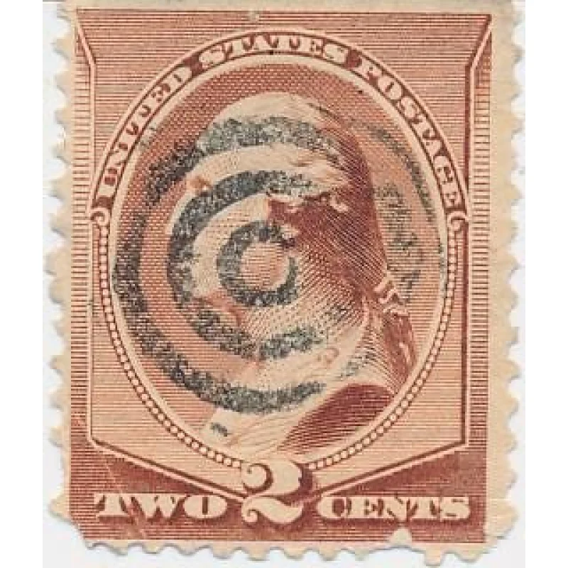 US Stamp #210 2 Cents Red Brown George Washington 1833