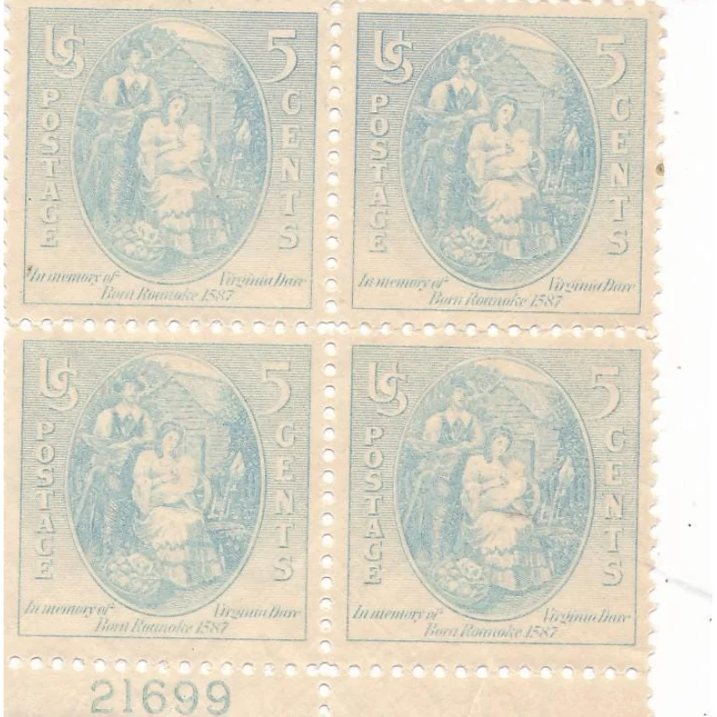 US Stamp #796 Block Of 4. 5 Cents Virginia Dare 1937