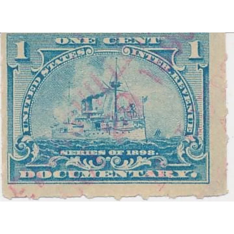 US Stamp #R163 Blue & #164 Reddocumentary Battleship 1898