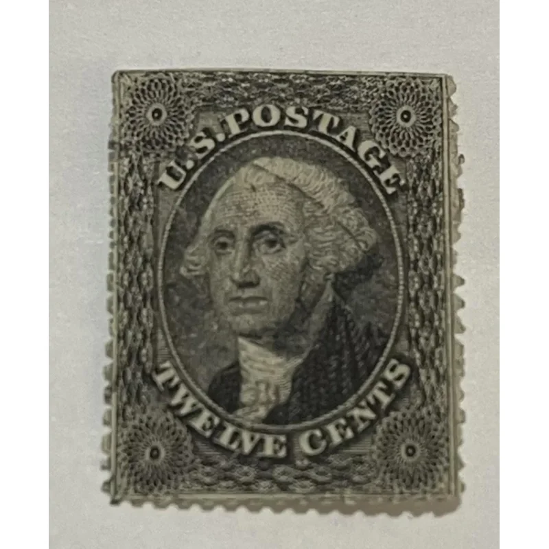 US Stamps Scott #36 Washington 12 Cents Black 1851 Perf 15 Used NH
