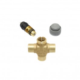 Honeywell V5853A2063 3-Way Mixing Valve 3/4" Sweat Modulating Water 4.9Cv