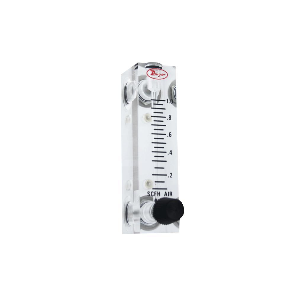 Dwyer VFA-25 Visi-Float Acrylic Flowmeter, 3-25 LPM Air, Stainless Steel Valve