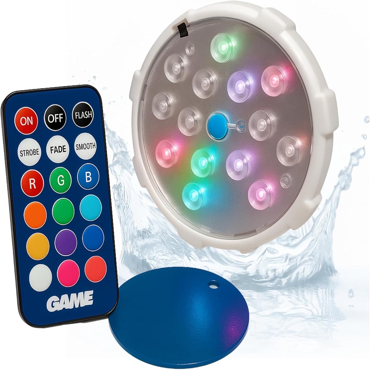 Waterproof Magnetic LED Color-Changing Pool Wall Light from GAME