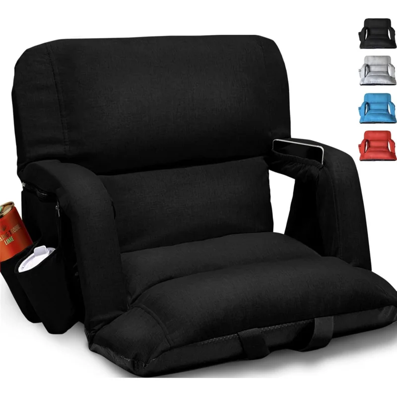 Wide Stadium Seat Recliner Black