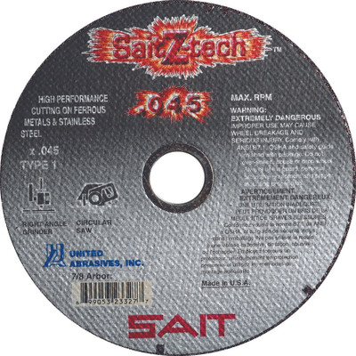 6" x .045" x 7/8" Z60S T1 Cut-Off Wheel | Sait Z-Tech 23327